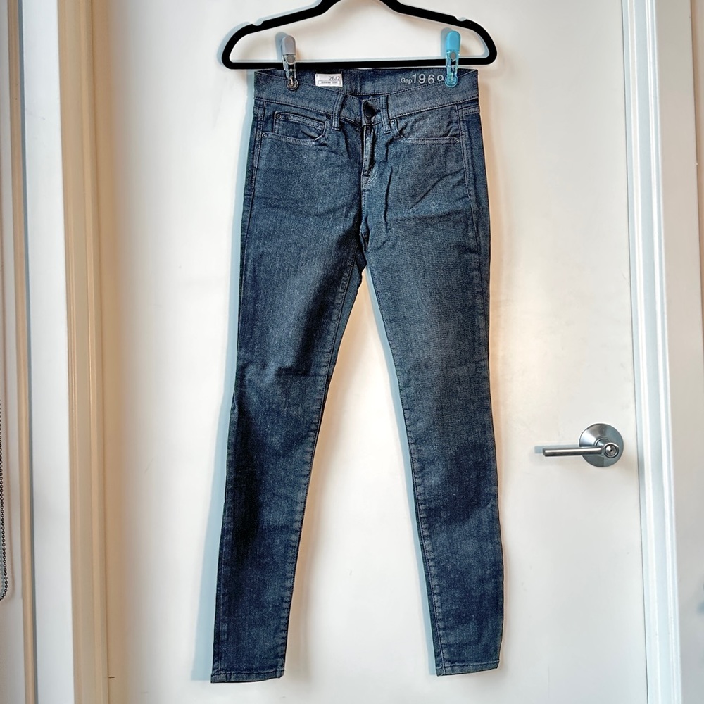 Gap shimmer black gray leggings Jean size 26 2